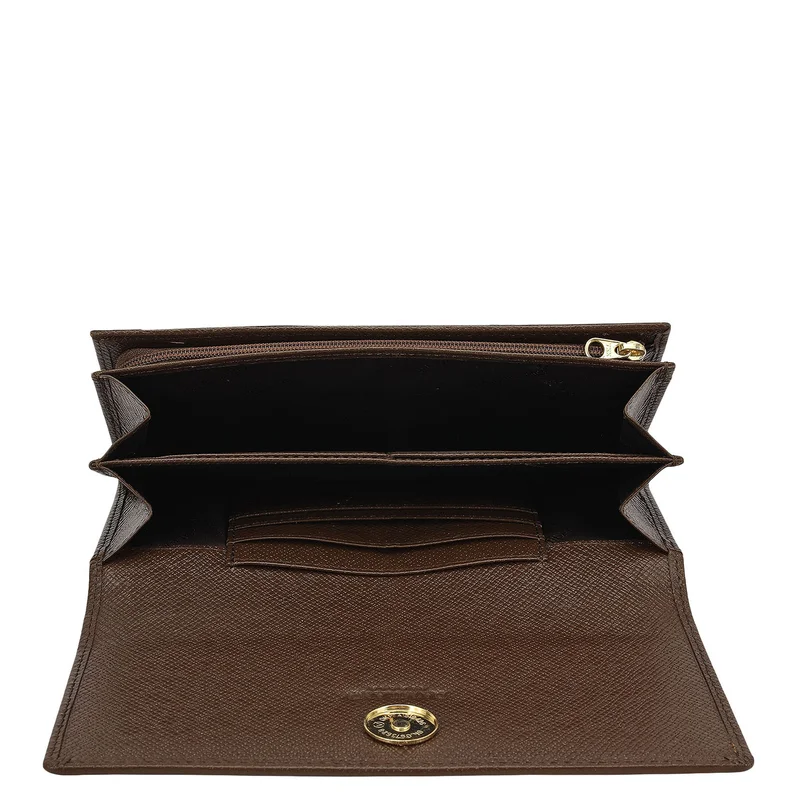 Da Milano Walnut Franzy Leather Ladies Wallet - Walnut for Women | Best Price UAE